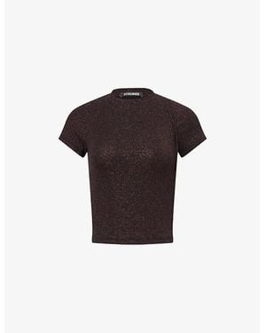 OTTOLINGER Rib Embroidered-Logo Cotton-Blend Top - Purple