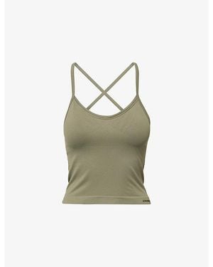 ADANOLA Classic Seamless Cross-Back Tank Top - Green
