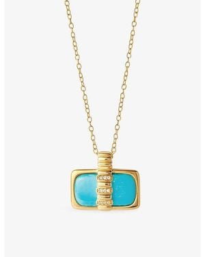 Astley Clarke Aurora Ridge 18Ct- Plated Sterling- And Sapphire Pendant Necklace - Blue