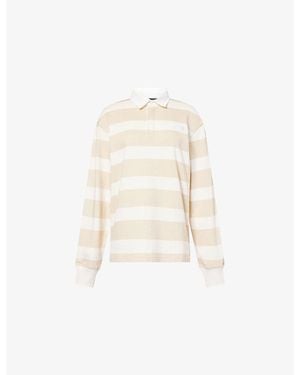 The North Face Rugby Striped Cotton Polo Sweatshirt - White