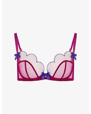 Agent Provocateur Lorna Plunge Underwired Mesh Bra - Pink