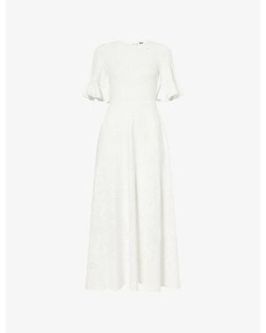 Needle & Thread Scallop Lace Pointelle Woven Maxi Dress - White