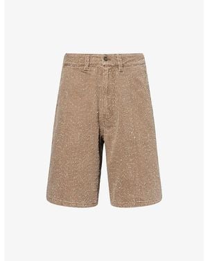 Heresy Loop Logo-Patch Denim Shorts - Natural