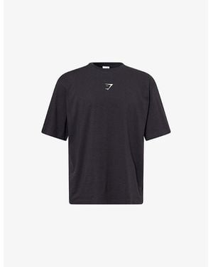 GYMSHARK Power Oversized-Fit Cotton-Jersey T-Shirt - Blue