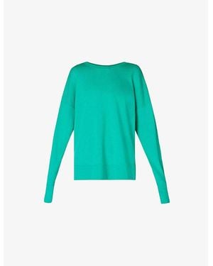 Sweaty Betty After Class Longline Relaxed Organic-Cotton Blend Sweatshirt - Green