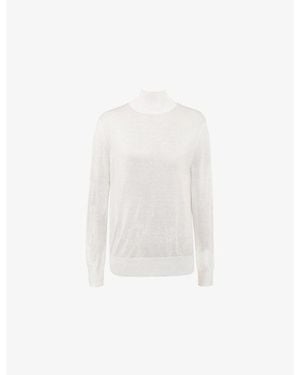 House Of Cb Angel Polo-Neck Silk And Wool Jumper - White