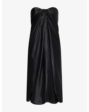 Reformation X Alexa Chung Radziwill Silk Midi Dress - Black
