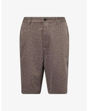 Daily Paper Graphic-Print Baggy-Fit Cotton Shorts - Grey