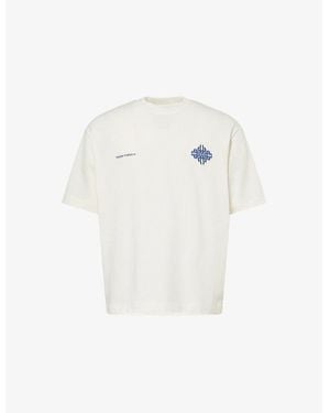 The Couture Club Motion Blurred Emblem Cotton-Jersey T-Shirt - White
