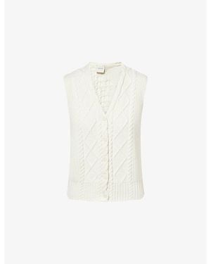 Varley Tatyana Cable Knit Vest - White