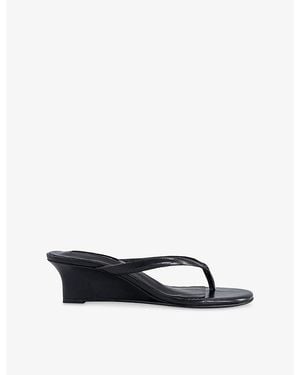 Tony Bianco Edgy Leather Heeled Wedges - Blue