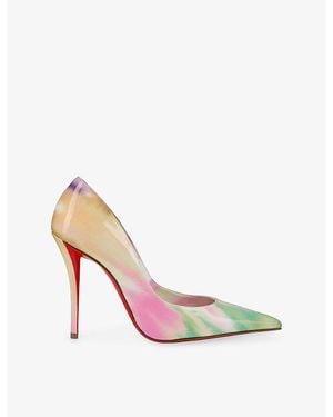 Christian Louboutin Miss Z 100 Patent-Leather Heeled Courts - Pink