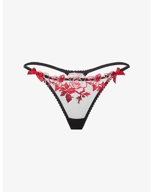 Agent Provocateur Callypso Floral-Embroidered Mesh Thong