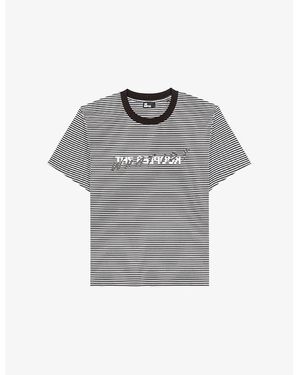 The Kooples What Is Striped Cotton-Jersey T-Shirt - Gray