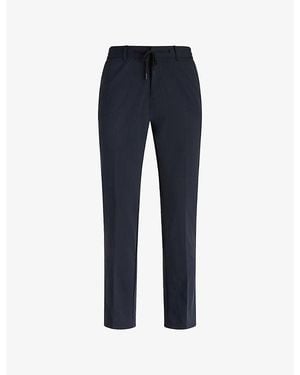 BOGGI Drawstring Straight-Leg Stretch-Woven Trousers - Blue