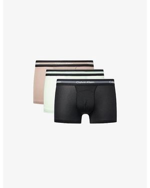 Calvin Klein Icon Active Mesh Pack Of Three Jersey Trunks - Black
