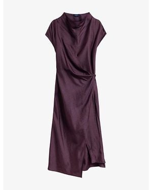 Soeur Foggia Cowl-Neck Silk Midi Dress - Purple
