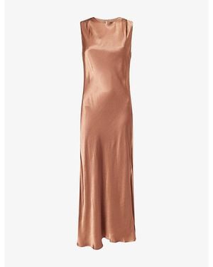 Rails Mira Sleeveless Satin Maxi Dress - Brown