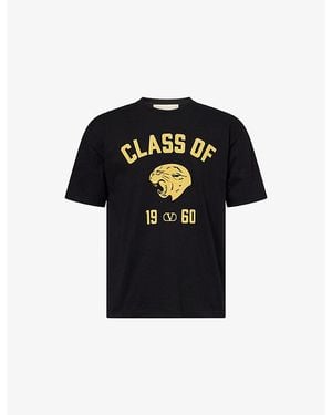 Valentino Garavani Panther Graphic-Print Cotton-Jersey T-Shirt - Black