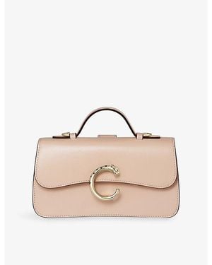 Cartier Panthère De Nano Leather Top-Handle Bag - Natural