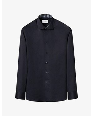 Eton Geometric Signature Twill Contemporary-Fit Cotton Shirt - Blue