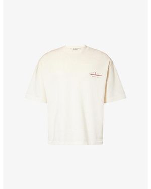 The Couture Club Spray-Wash Logo-Print Cotton T-Shirt - White