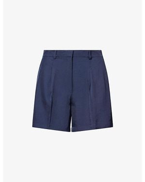 Theory Fluid Pleated Woven Shorts - Blue