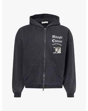 Duke & Dexter Mc Washed Printed Cotton Hoody - Black