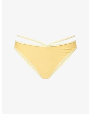 Jonathan Simkhai Emmalynn Criss-Cross Strap Bikini Bottoms - Yellow