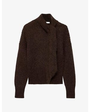 AllSaints Etty Tie-Neck Mohair-Blend Jumper - Brown