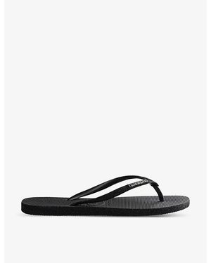 Havaianas Slim Glitter Ii Rubber Flip Flops - White