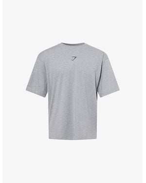 GYMSHARK Power Oversized-Fit Cotton-Jersey T-Shirt - Grey