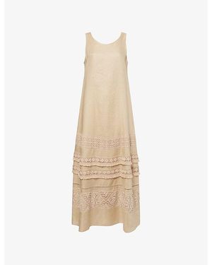 Weekend by Maxmara Dolmen Sleeveless Linen Midi Dress - Natural