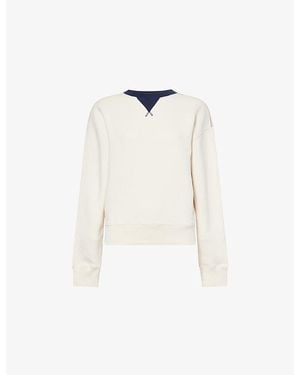 JW Anderson Contrast-Collar Cotton Sweatshirt - White