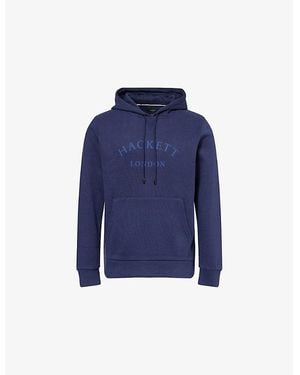 Hackett Heritage Logo-Print Cotton-Blend Hoodie - Blue