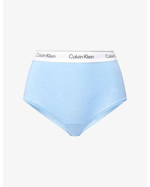 Calvin Klein Icon Cotton And Modal-Blend Boy Shorts - Blue