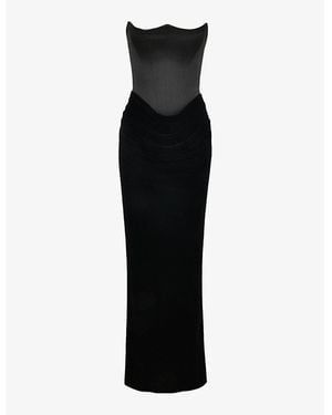 House Of Cb Persephone Strapless Satin Maxi Dress - Black