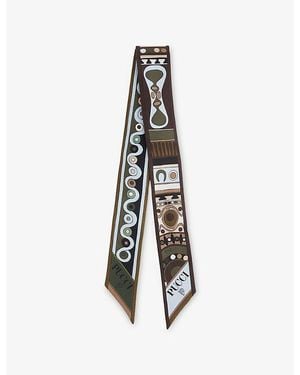 PUCCI Branded Abstract-Print Silk Scarf 120Cm - Multicolour
