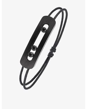 Messika Move Large Titanium And 0.44Ct Diamond Cord Bracelet - Black