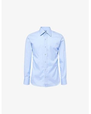 Tom Ford Pointed-Collar Slim-Fit Cotton Shirt - Blue