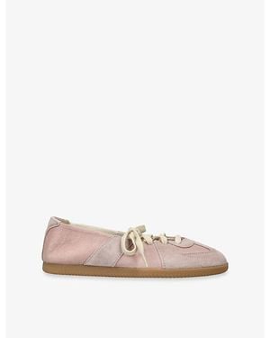 Maison Margiela Replica Laced Suede Ballet Flats - Pink