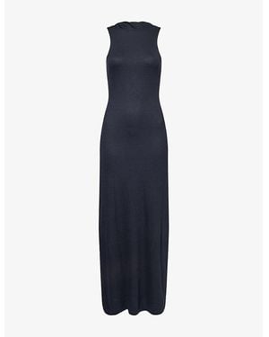 ROTATE BIRGER CHRISTENSEN Lisbeth Scoop-Neck Stretch-Woven Maxi Dress - Blue