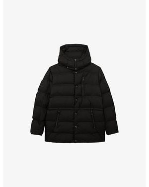 Reiss Detachable-Hood Padded Woven Coat - Black
