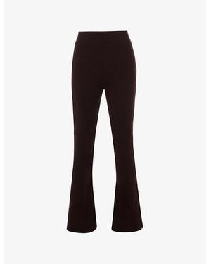 House Of Cb Nereida Flared-Hem Knitted Trousers - Black