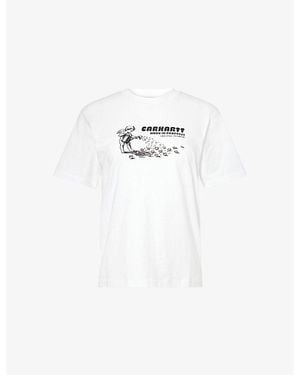 Carhartt Bumper Sticker Short-Sleeve Cotton T-Shirt - White