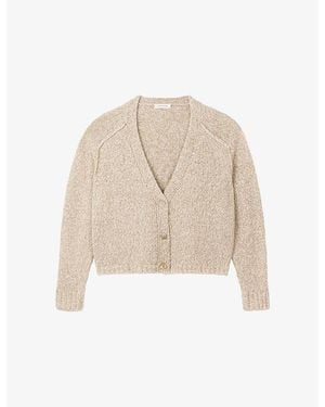 The White Company Mouline Boxy Cotton Rich Cardigan - Natural