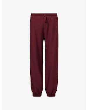 Valentino Garavani Vlogo Stripe-Trim Woven Track Pants - Red