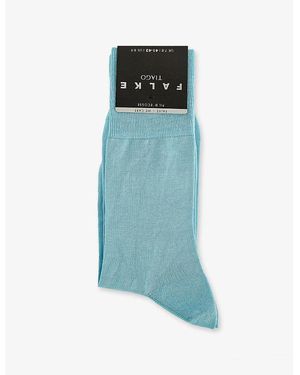FALKE Mid-Calf Cotton-Blend Knitted Socks - Blue
