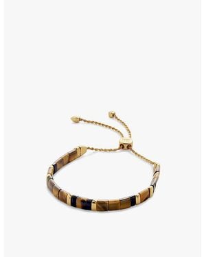 Monica Vinader Delphi 18Ct-Plated Vermeil Sterling- And Tiger's Eye Friendship Bracelet - White