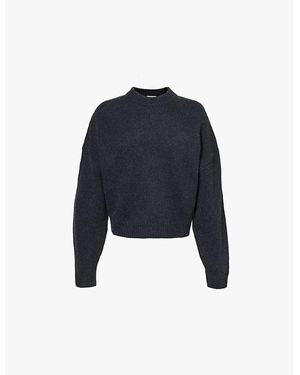 LeKasha Anong Brushed Texture Organic-Cashmere Jumper - Blue